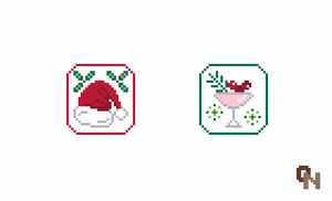 "Better Together Charms" Santa Hat & Mistletoe Martini