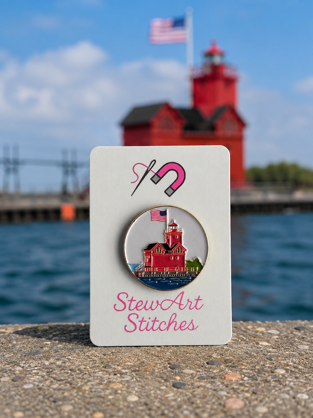 Big Red Lighthouse Needle Minder ⭐