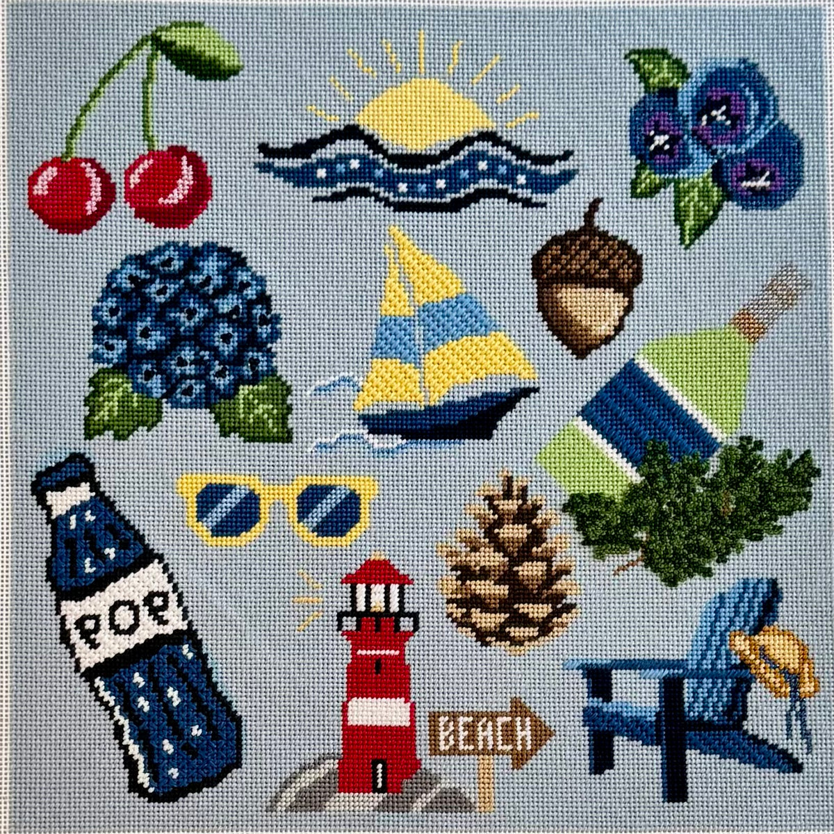 MidWest Summer Pillow🍒🫐13x13 inch