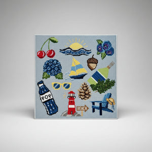 MidWest Summer Pillow🍒🫐13x13 inch
