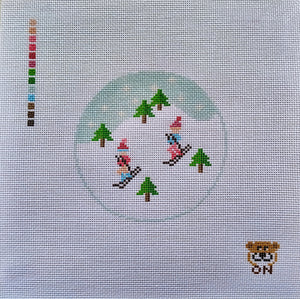 Ski Ornament Blue