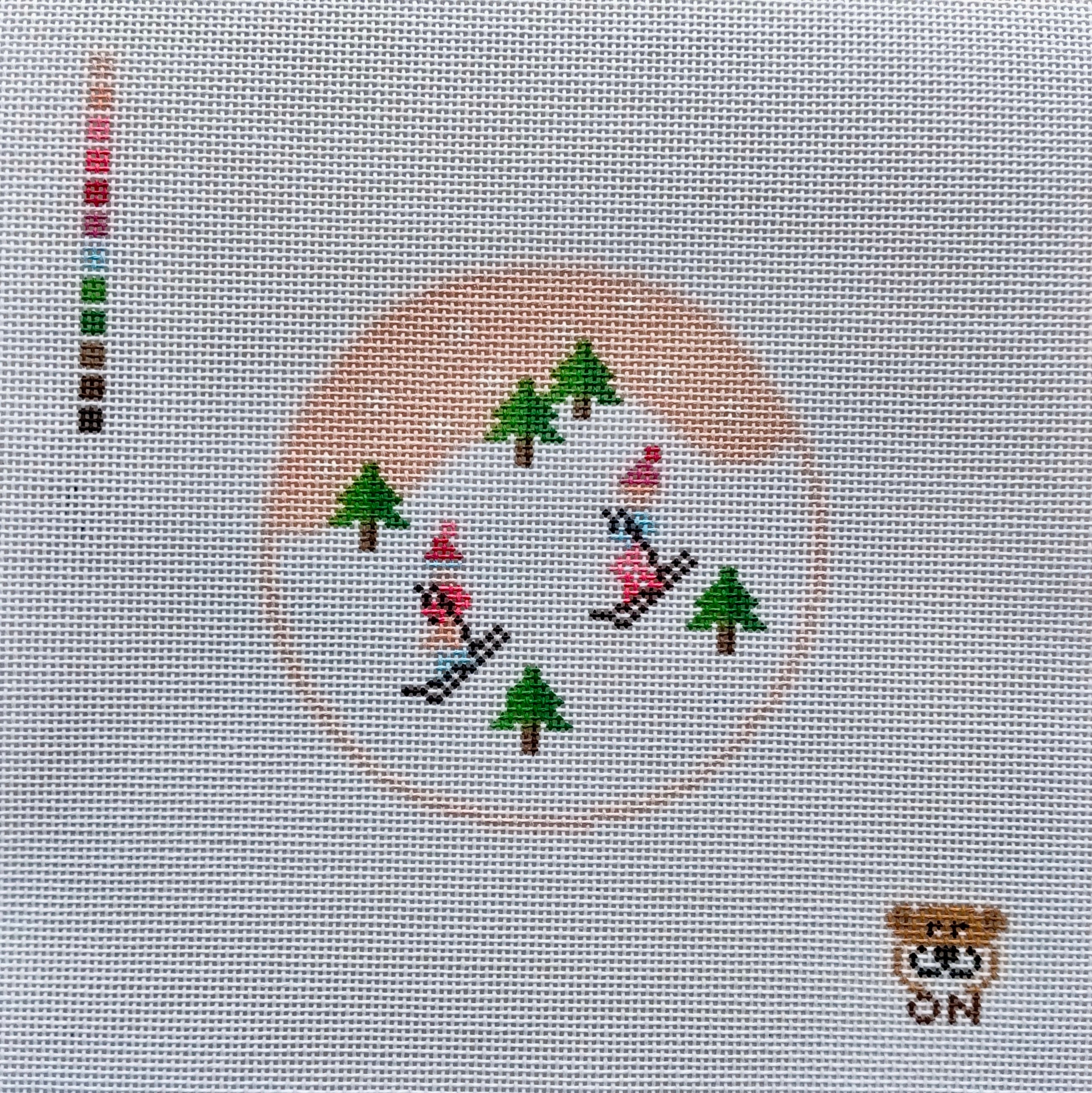 Ski Ornament Pink