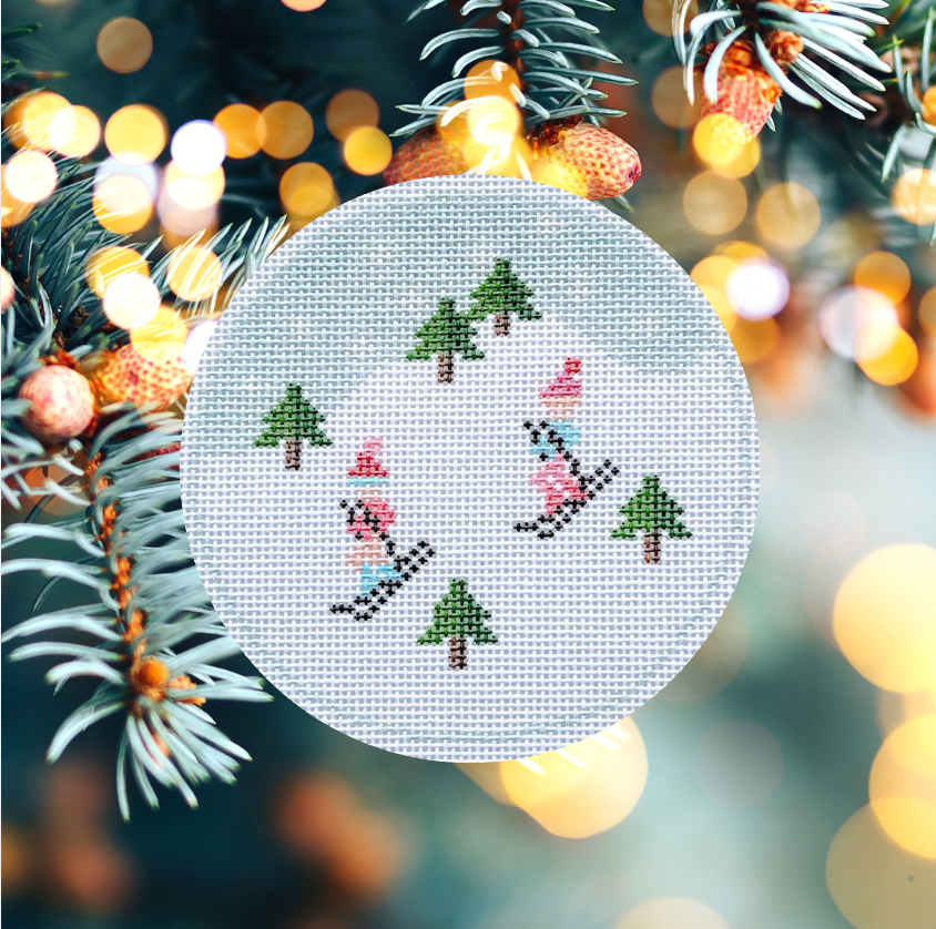 Ski Ornament Blue