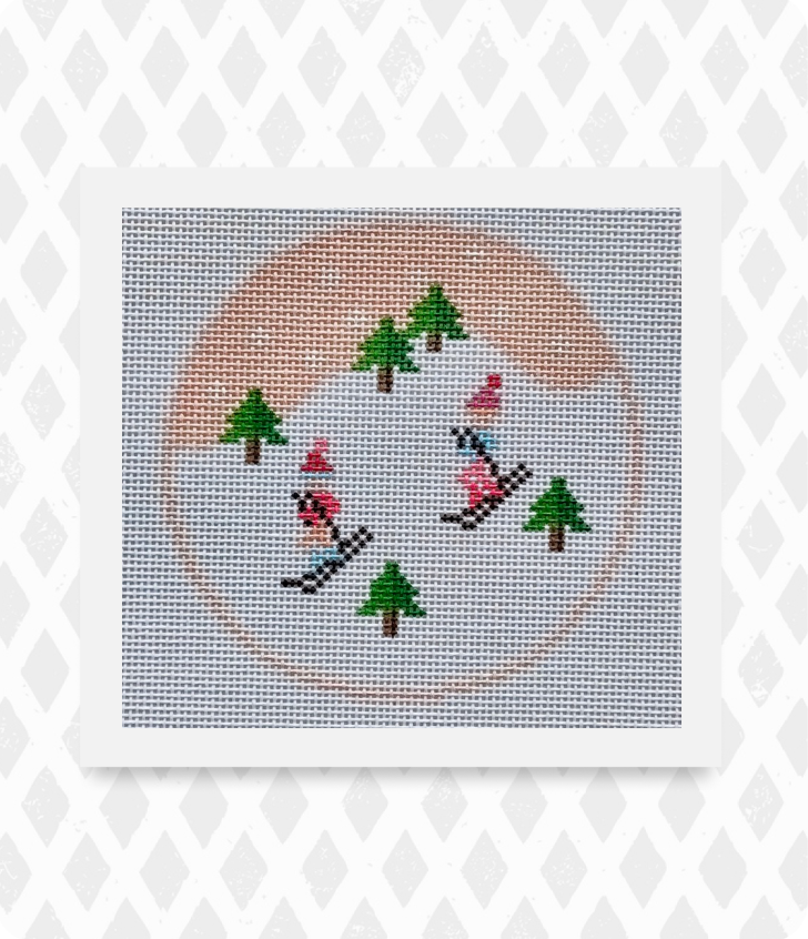 Ski Ornament Pink