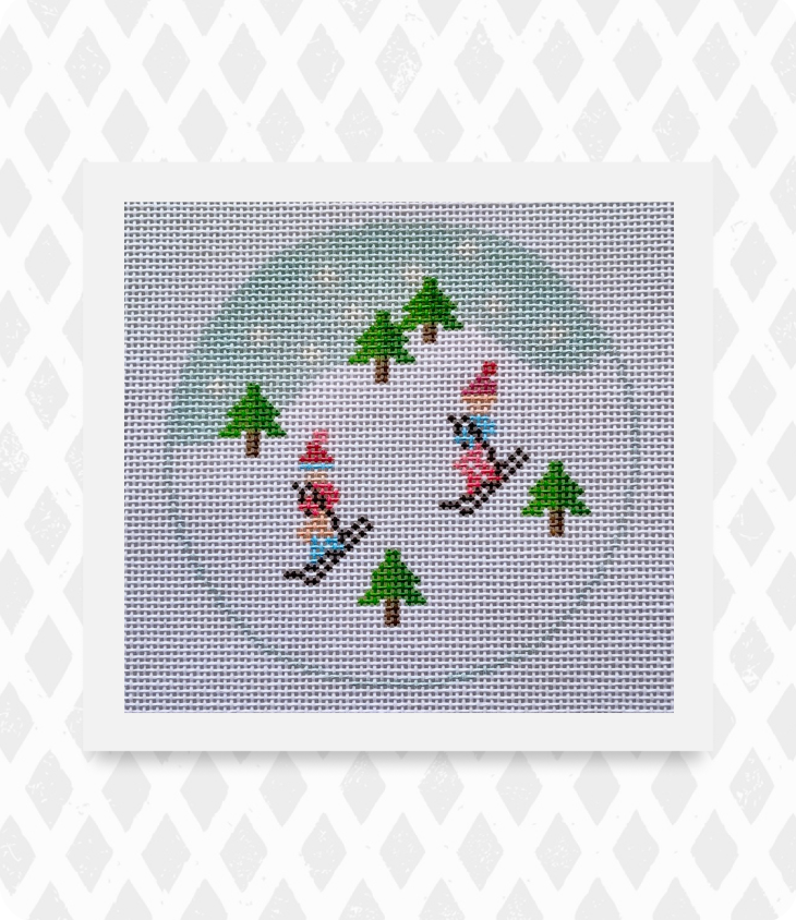 Ski Ornament Blue